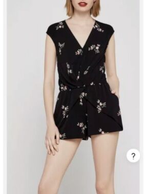 BCBGeneration Floral V-Neck Romper